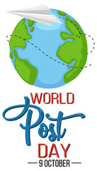 World Post Day banner with earth globe
