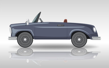 Classic car on white background