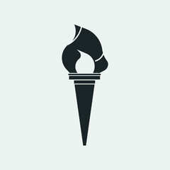 Torch fire vector icon illustration sign