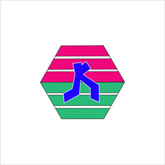 K logo isolated on white background