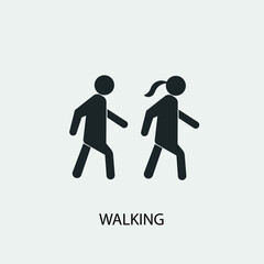 Walking vector icon illustration sign