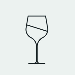 Wineglass vector icon illustration sign