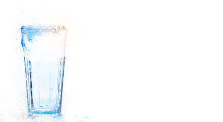 Full glass of water isolated on white background