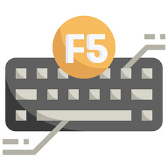 F5 flat icon,linear,outline,graphic,illustration