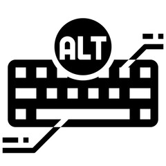 ALT glyph icon,linear,outline,graphic,illustration