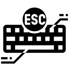 ESCAPE glyph icon,linear,outline,graphic,illustration