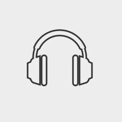 Fototapeta premium Headphones vector icon illustration sign