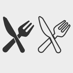 Knife and folk set vector icon illustration sign