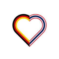 unity concept. heart outline icon with germany and thailand flags. vector illustration isolated on white background	