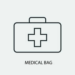 Obraz premium Medical bag vector icon illustration sign