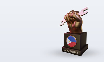 3d labour day Philippines flag rendering right view