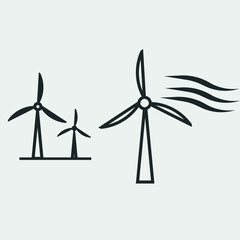 Wind power vector icon illustration sign