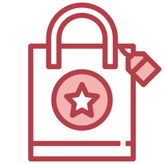 SHOPPONG BAG red line icon,linear,outline,graphic,illustration