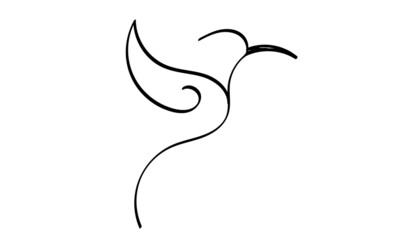 Bird drawing. element isolated on white background for decorative element. Vector illustration.