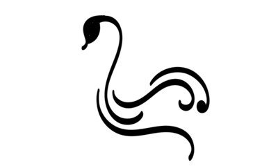 Bird drawing. element isolated on white background for decorative element. Vector illustration.