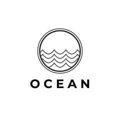 simple logo ocean design illustration