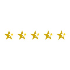 Rating sign, Five stars icon isolated on white background