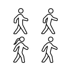 People Walk,Run Icon Logo Design Vector Template Illustration