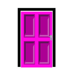 vector icon purple cartoon door wooden door room