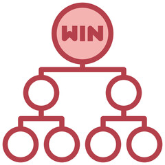 TOURNAMENT red line icon,linear,outline,graphic,illustration