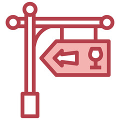 SIGNBOARD red line icon,linear,outline,graphic,illustration
