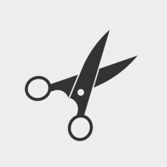 Pair of scissors vector icon illustration sign