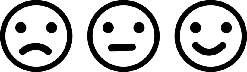 Emoji icon set of satisfaction level. Simple feedback in form of emotions in flat style. Customer feedback...eps