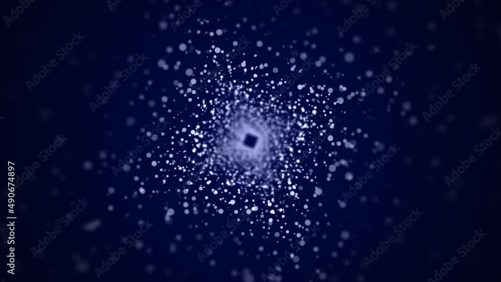 Aufkleber abstract 3d portal. tunnel or wormhole. digital background with connected blue dots. 3d rendering.