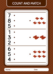 Count and match game with dates fruit. worksheet for preschool kids, kids activity sheet