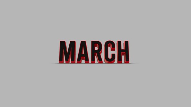 flips quickly through the year of the months from january to december - passing of time concept - seamless looping 3d animation