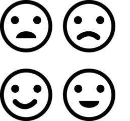 Emoji icon set of satisfaction level. Simple feedback in form of emotions in flat style. Customer feedback on white background..eps