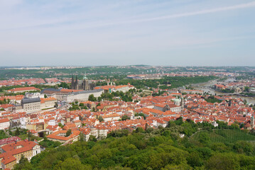 Naklejka na ściany i meble Panoramic photo of Prague, Czech Republic