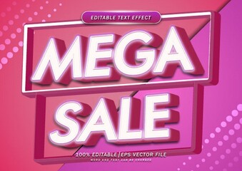3d style mega sale text editable effect