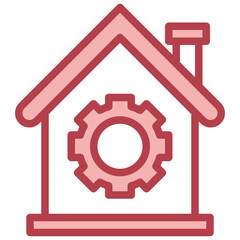 SETTING red line icon,linear,outline,graphic,illustration