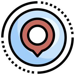 LOCATION filled outline icon,linear,outline,graphic,illustration