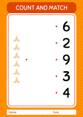 Count and match game with praying. worksheet for preschool kids, kids activity sheet