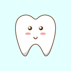 Cute tooth cartoon icon vector illustration
