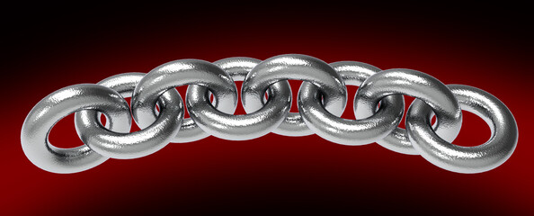 chain iron rings. 3D illustrations