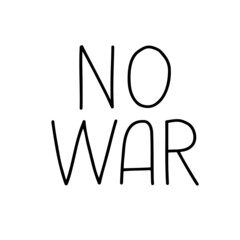 No war simple line vector lettering.