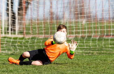 Young Boy Goalkeeper