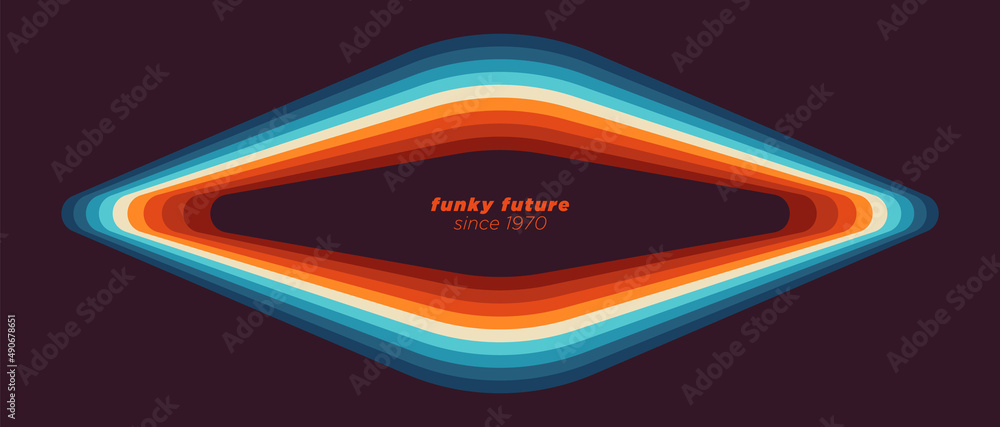 Poster minimalist design in abstract retro style with colorful lines. vector illustration.