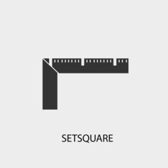 Setsquare vector icon illustration sign