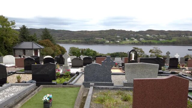 Cemetry with Atlantic view in Killybegs, County Donegal - Ireland