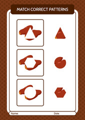 Match pattern game with dates fruit. worksheet for preschool kids, kids activity sheet
