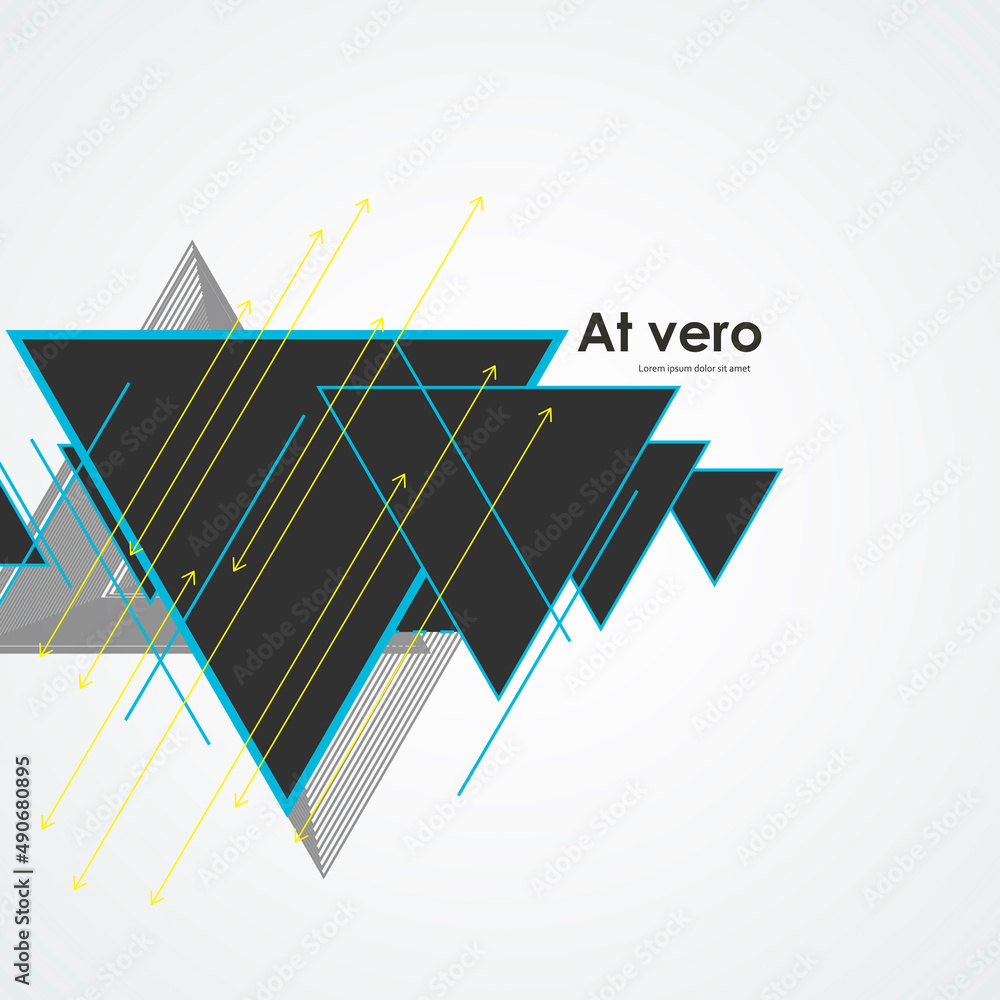 Aufkleber Triangle pattern with lines. Vector design. geometrical, Future science geometric shapes