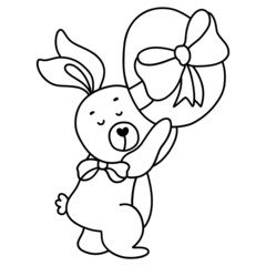 Easter bunny outline design-SVG