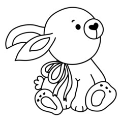 Easter bunny outline design-SVG