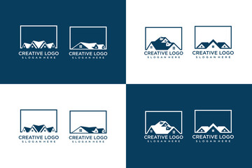 set of minimalist design home logo templates with business card designs