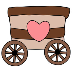 Classic carriage flat color design-SVG