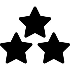 three stars icon vector